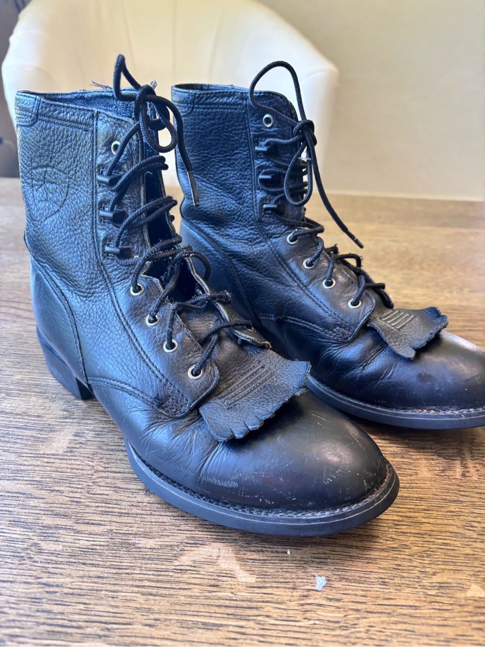 Ariat Heritage Roper‎ Paddock Boots Black Leather Riding Equestrian 7B
